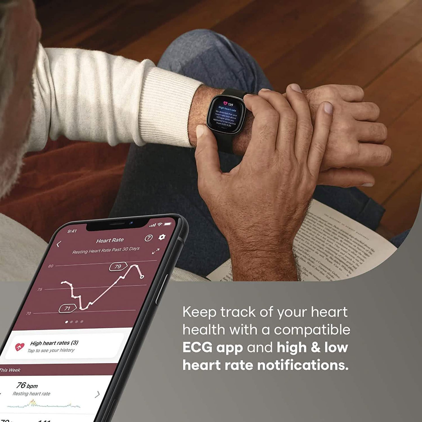 Fitbit Sense Advanced Smartwatch with Tools for Heart Health