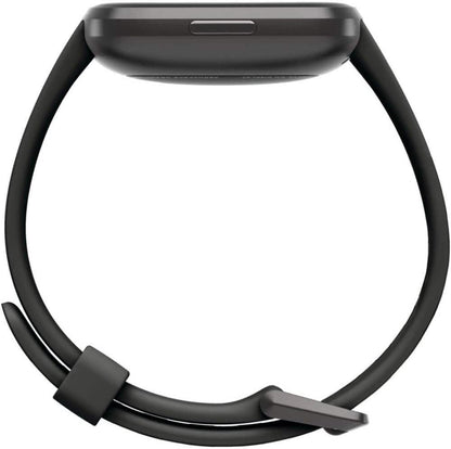 Fitbit - Versa 2 Smartwatch 40mm Aluminum - Black/Carbon with Silicone Band