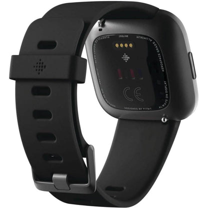 Fitbit - Versa 2 Smartwatch 40mm Aluminum - Black/Carbon with Silicone Band
