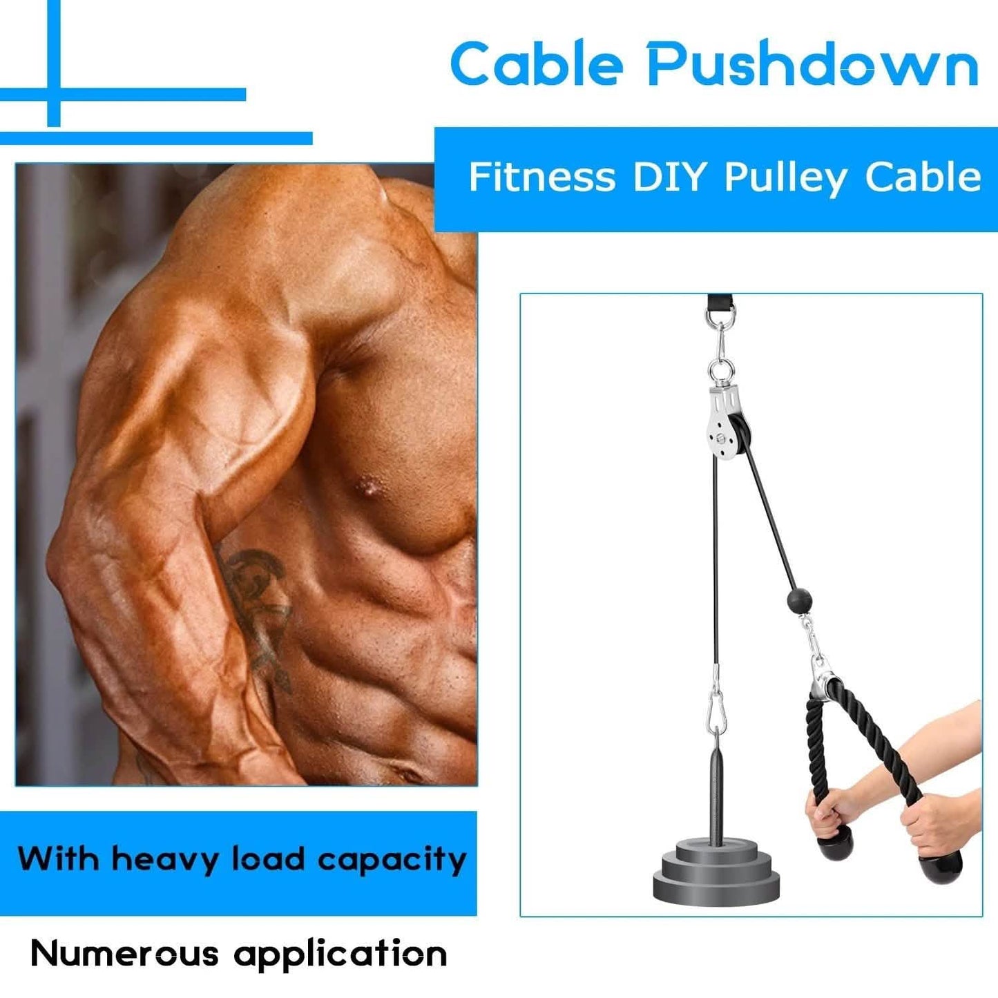 Fitness DIY Pulley Cable Machine Attachment System Training Equipment