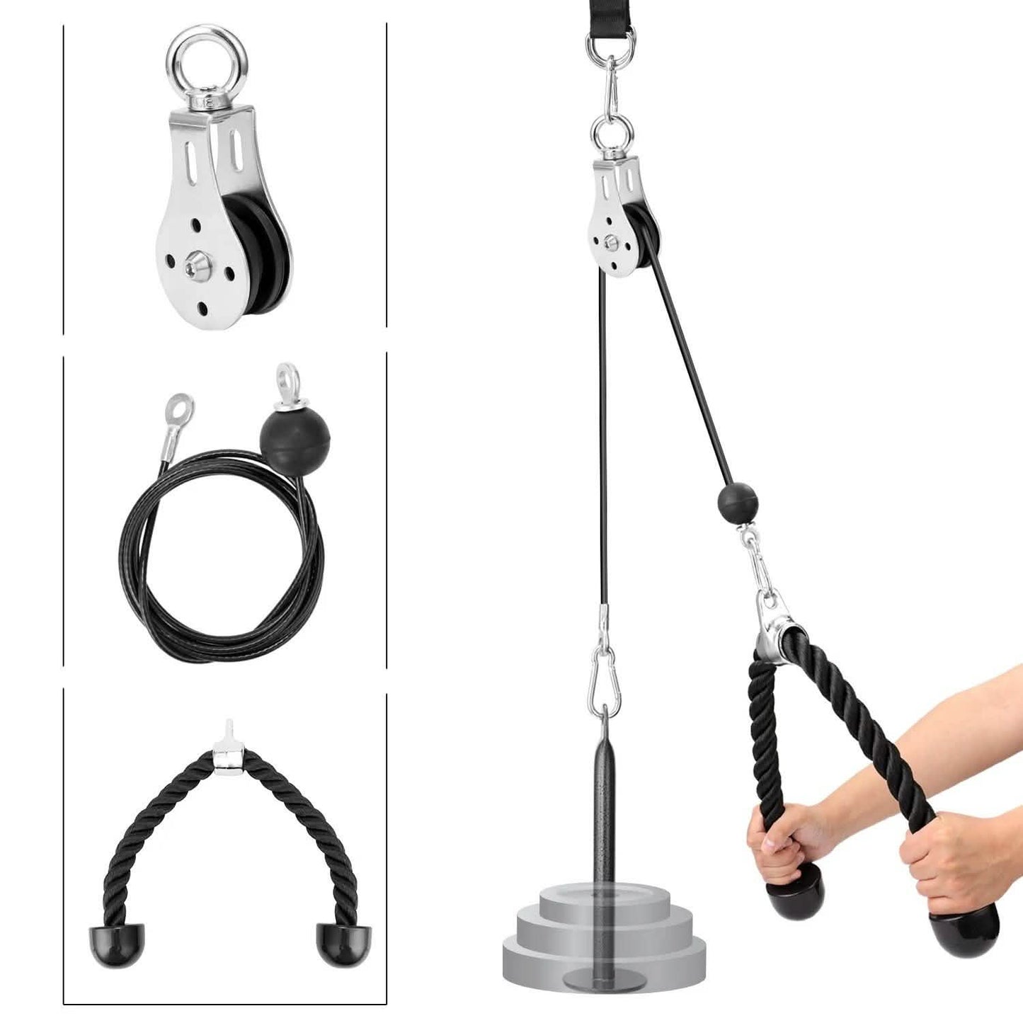 Fitness DIY Pulley Cable Machine Attachment System Training Equipment
