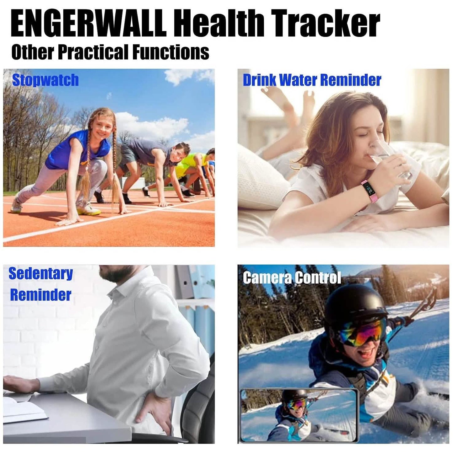 Fitness Tracker with Step Counter Calories Stopwatch