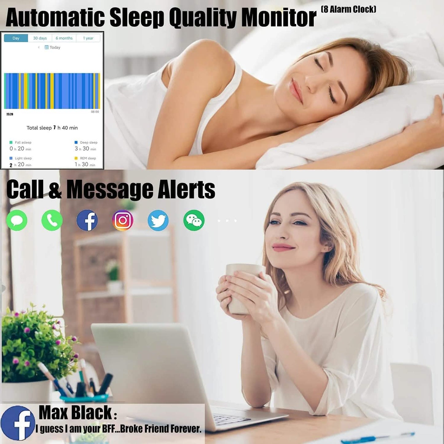 Fitness Tracker with Step Counter Calories Stopwatch