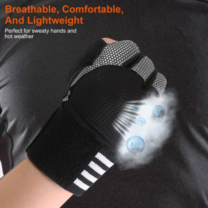 Fitness Workout Gloves with Wrist Wrap Strap
