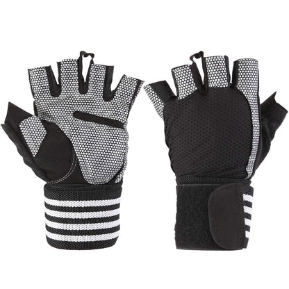 Fitness Workout Gloves with Wrist Wrap Strap