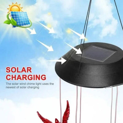Flaming Bird Wind Chime Solar Lights