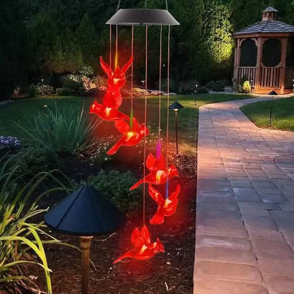 Flaming Bird Wind Chime Solar Lights