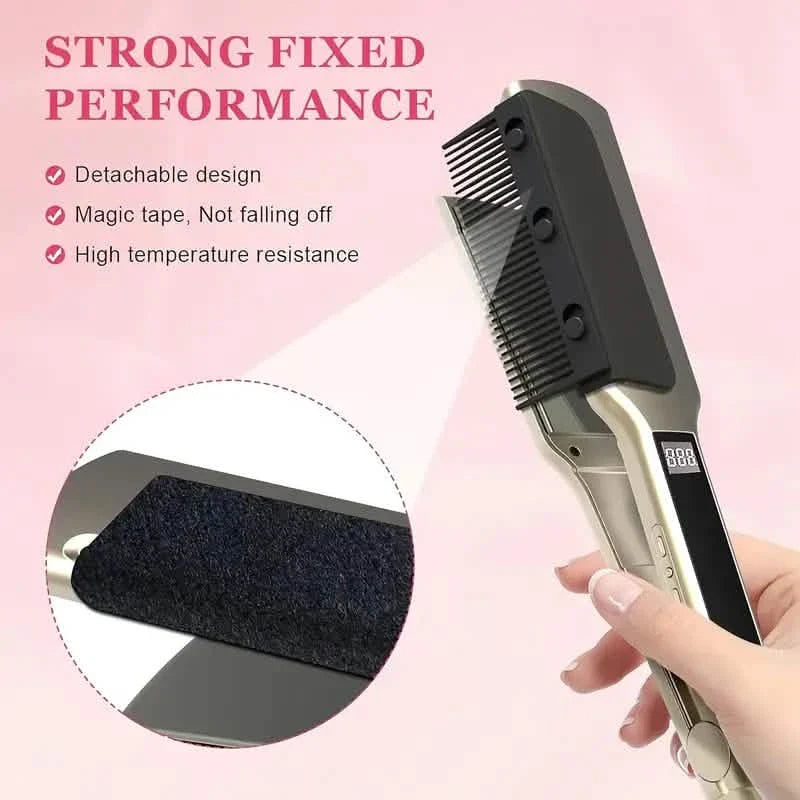 Flat Iron Comb, ABS Plastic Handle Hair Straightener Comb Attachment