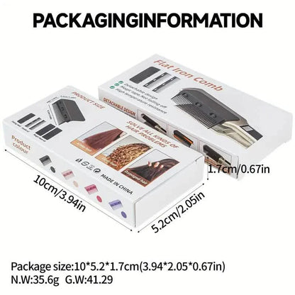 Flat Iron Comb, ABS Plastic Handle Hair Straightener Comb Attachment