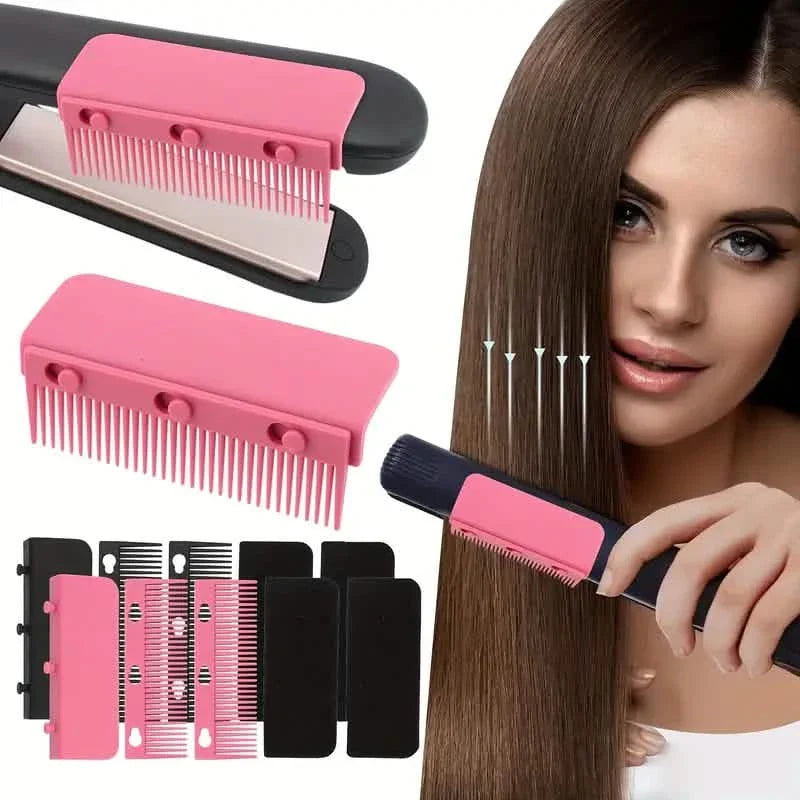 Flat Iron Comb, ABS Plastic Handle Hair Straightener Comb Attachment
