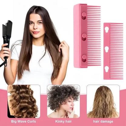 Flat Iron Comb, ABS Plastic Handle Hair Straightener Comb Attachment