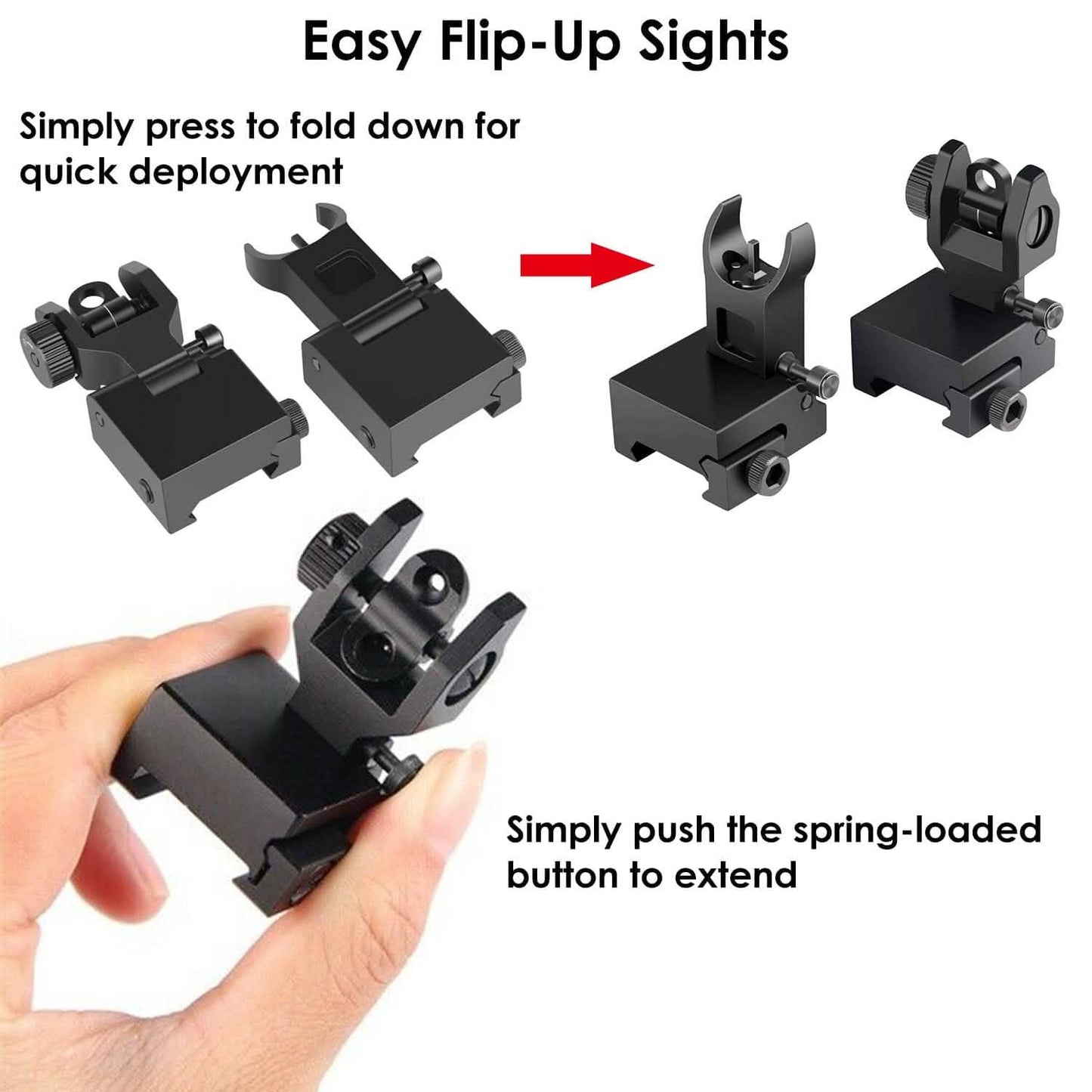 Flip Up Rear Front Aluminum Alloy Tactical Sight Set