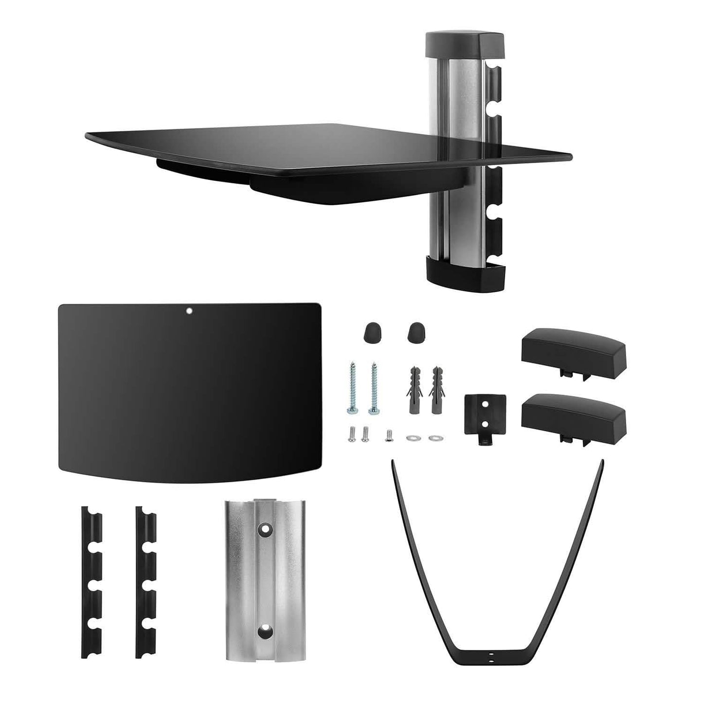 Floating Wall Mounted Strengthened Tempered Glass Shelf