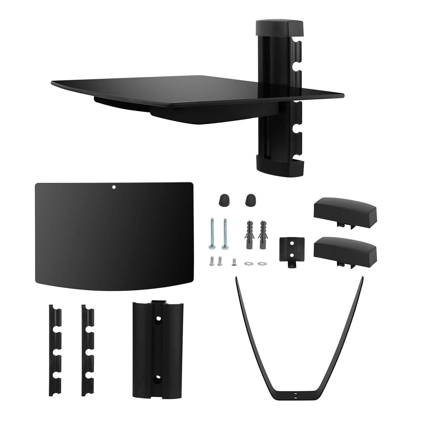Floating Wall Mounted Strengthened Tempered Glass Shelf