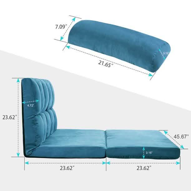 Floor Sofa Bed, Foldable Double Chaise Lounge Sofa Chair