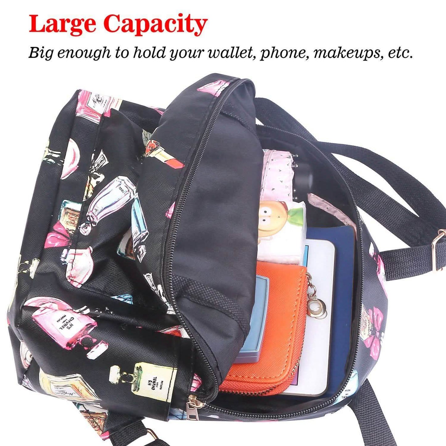 Floral Print Backpack Waterproof Knapsack