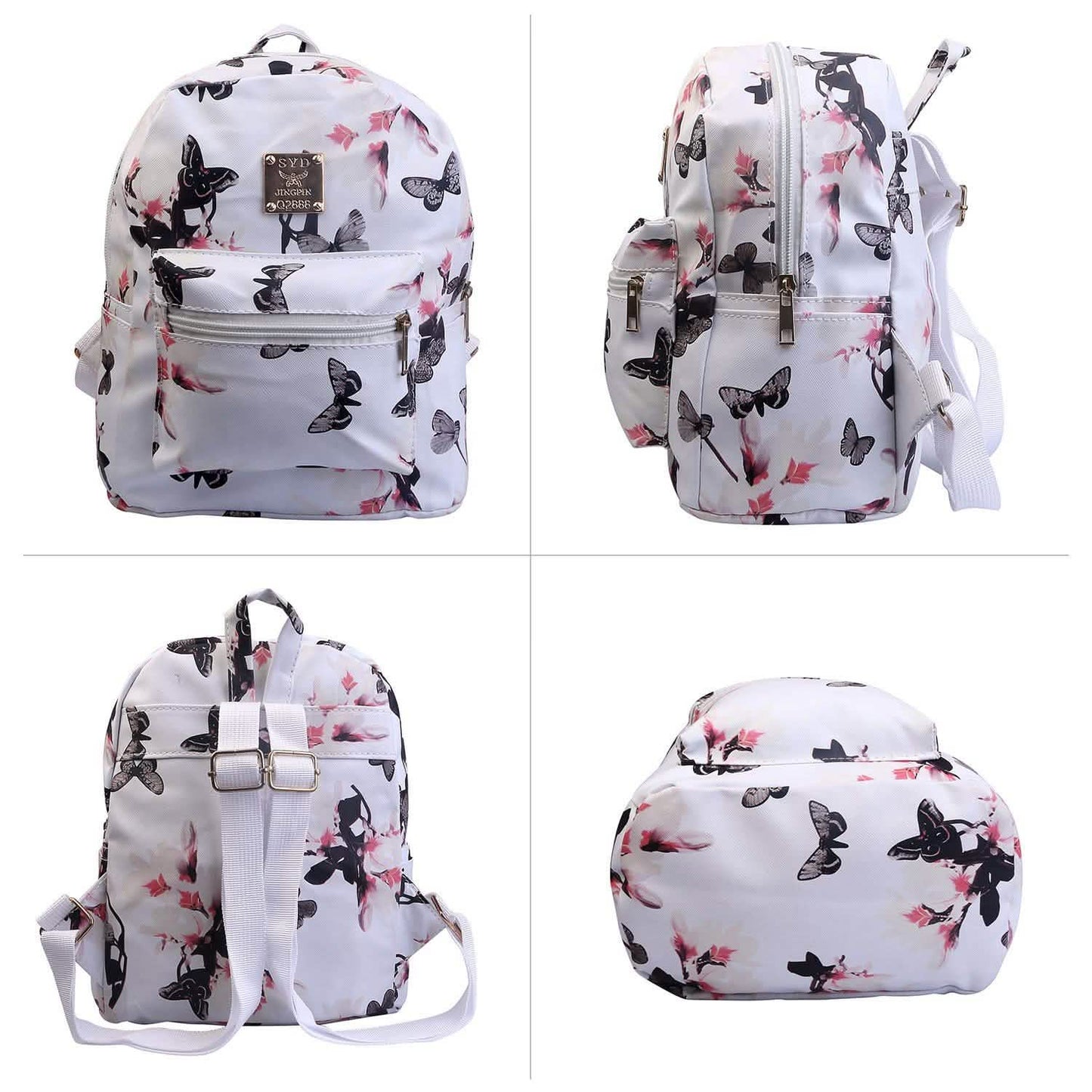 Floral Print Backpack Waterproof Knapsack