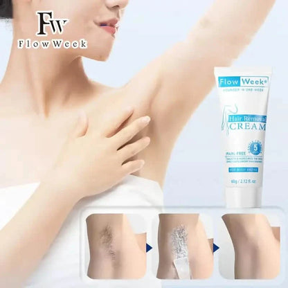 FlowWeek Painless and Irritation-Free Permanent Hair Removal Cream