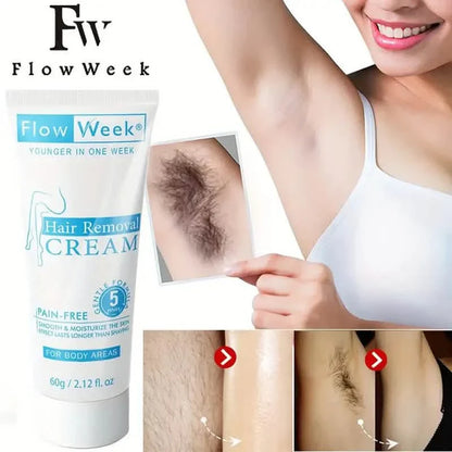 FlowWeek Painless and Irritation-Free Permanent Hair Removal Cream