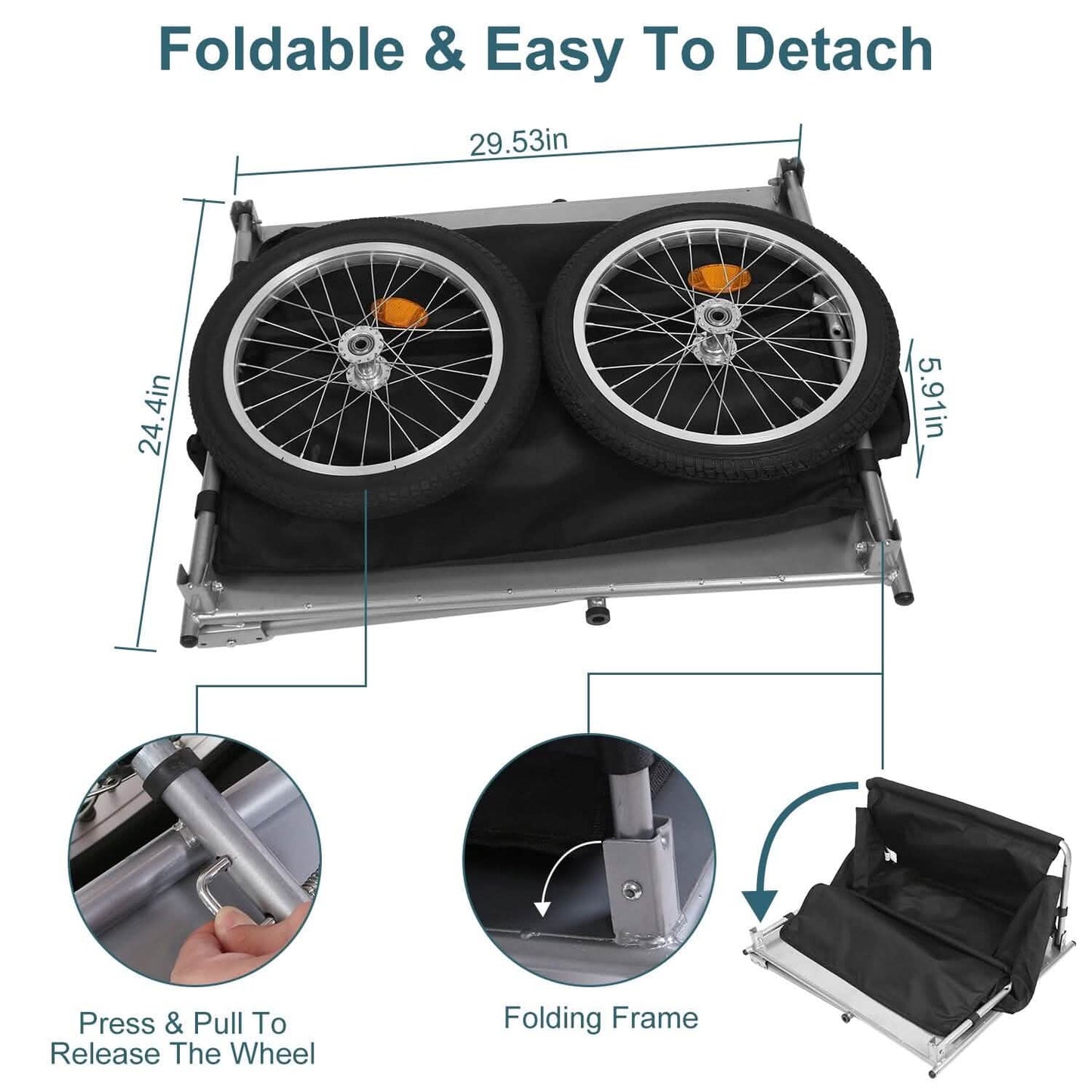 Foldable Bicycle Cargo Wagon Trailer