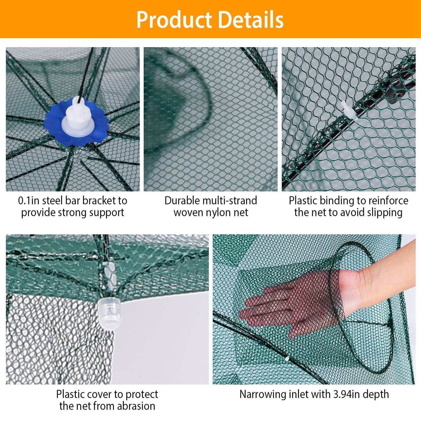 Foldable Fishing Bait Net Trap
