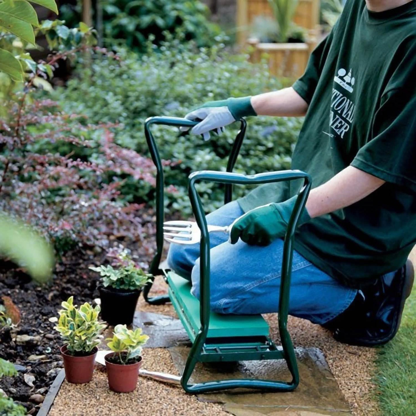 Foldable Garden Kneeler Seat with Kneeling Soft Cushion Pad