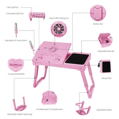 Foldable Laptop Table Bed Notebook Desk