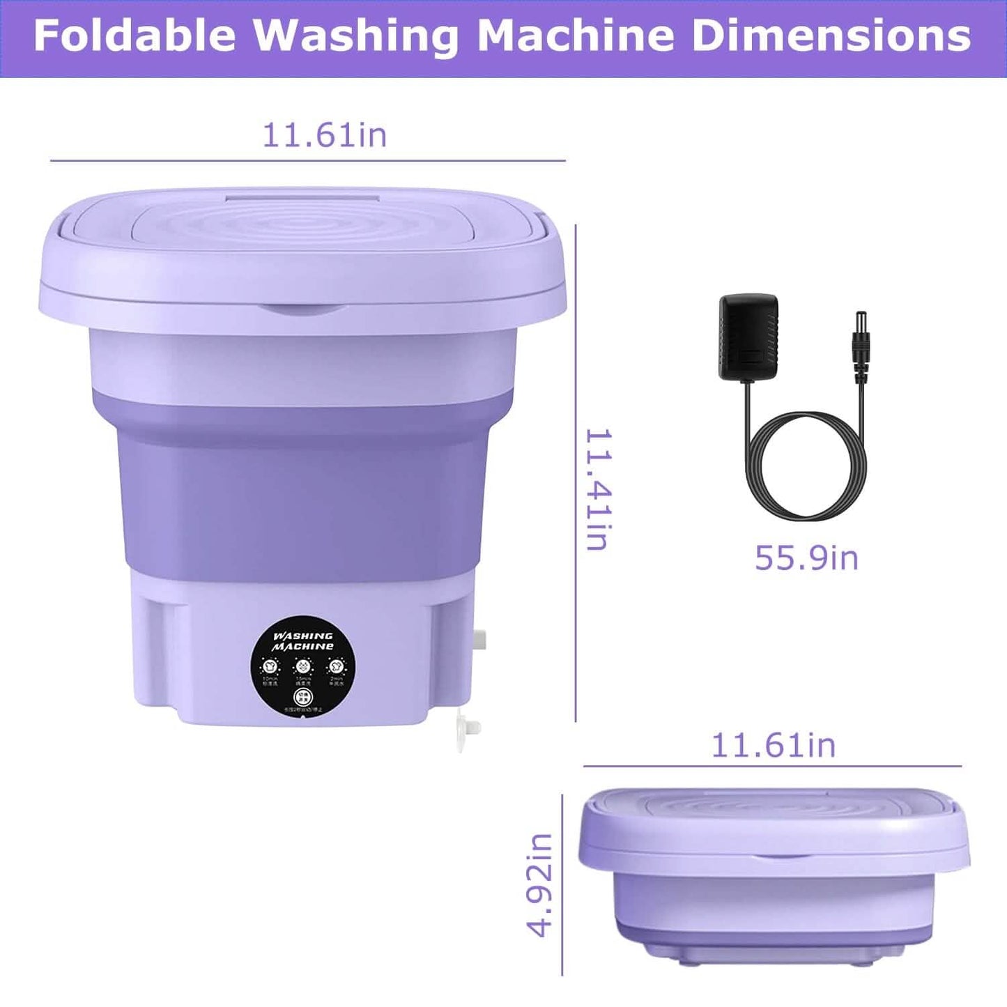Foldable Laundry Machine with Detachable Drain Basket
