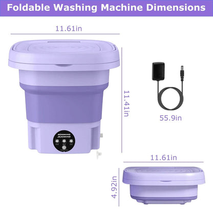 Foldable Laundry Machine with Detachable Drain Basket