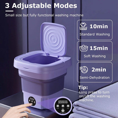 Foldable Laundry Machine with Detachable Drain Basket