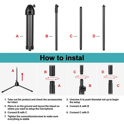 Foldable Microphone Isolation Shield Adjustable Tripod Stand