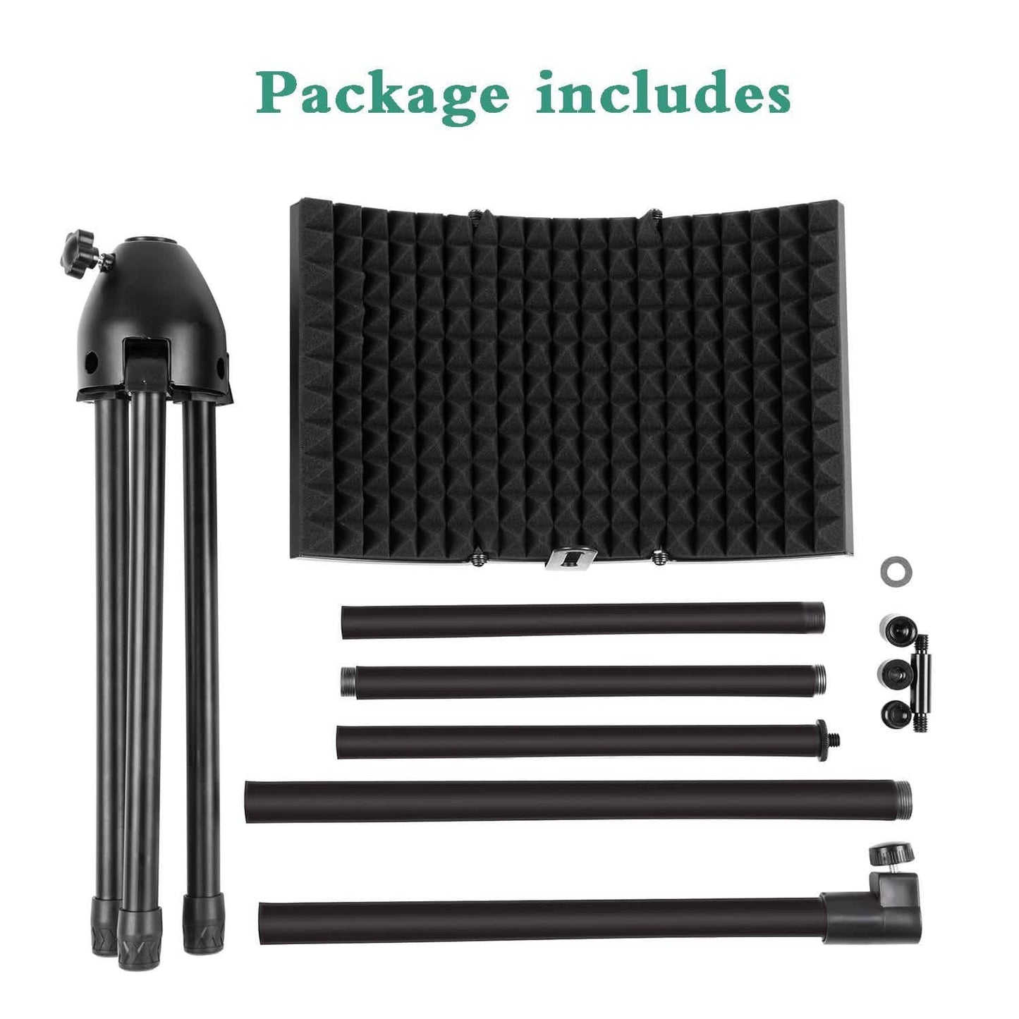 Foldable Microphone Isolation Shield Adjustable Tripod Stand
