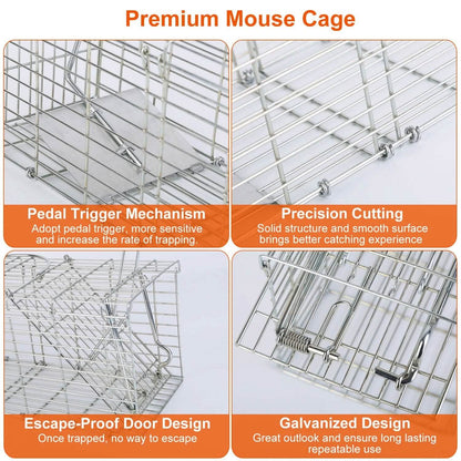Foldable Rat Trap Cage Humane Live Rodent Trap Cage