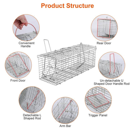 Foldable Rat Trap Cage Humane Live Rodent Trap Cage