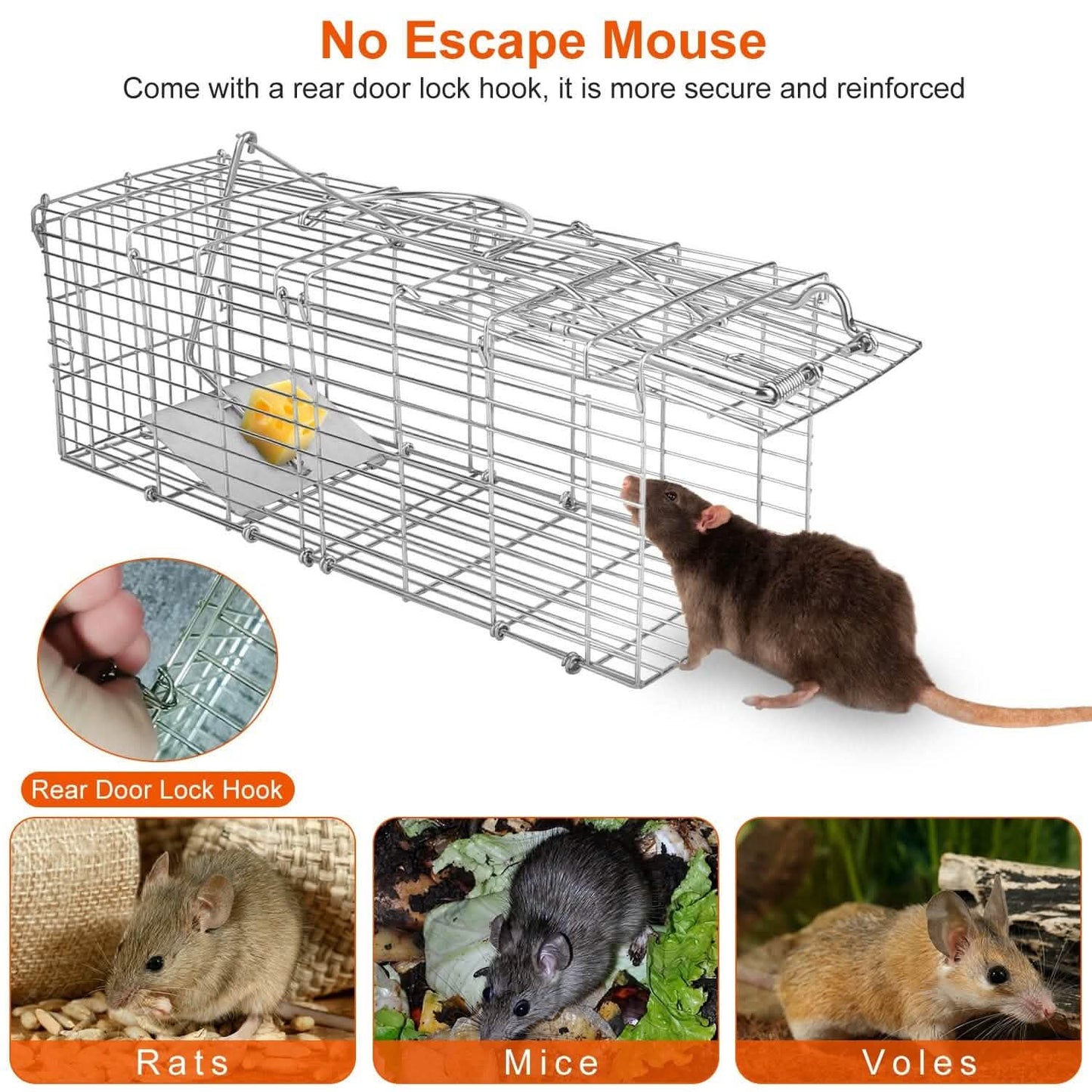 Foldable Rat Trap Cage Humane Live Rodent Trap Cage