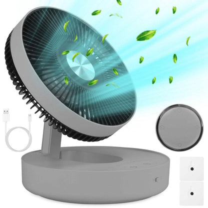 Foldable Rechargeable LED Desk Fan Wall Mounted with Magnetic Remote