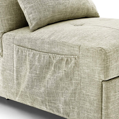 Folding Ottoman Sofa Bed Convertible Upholstered Daybed