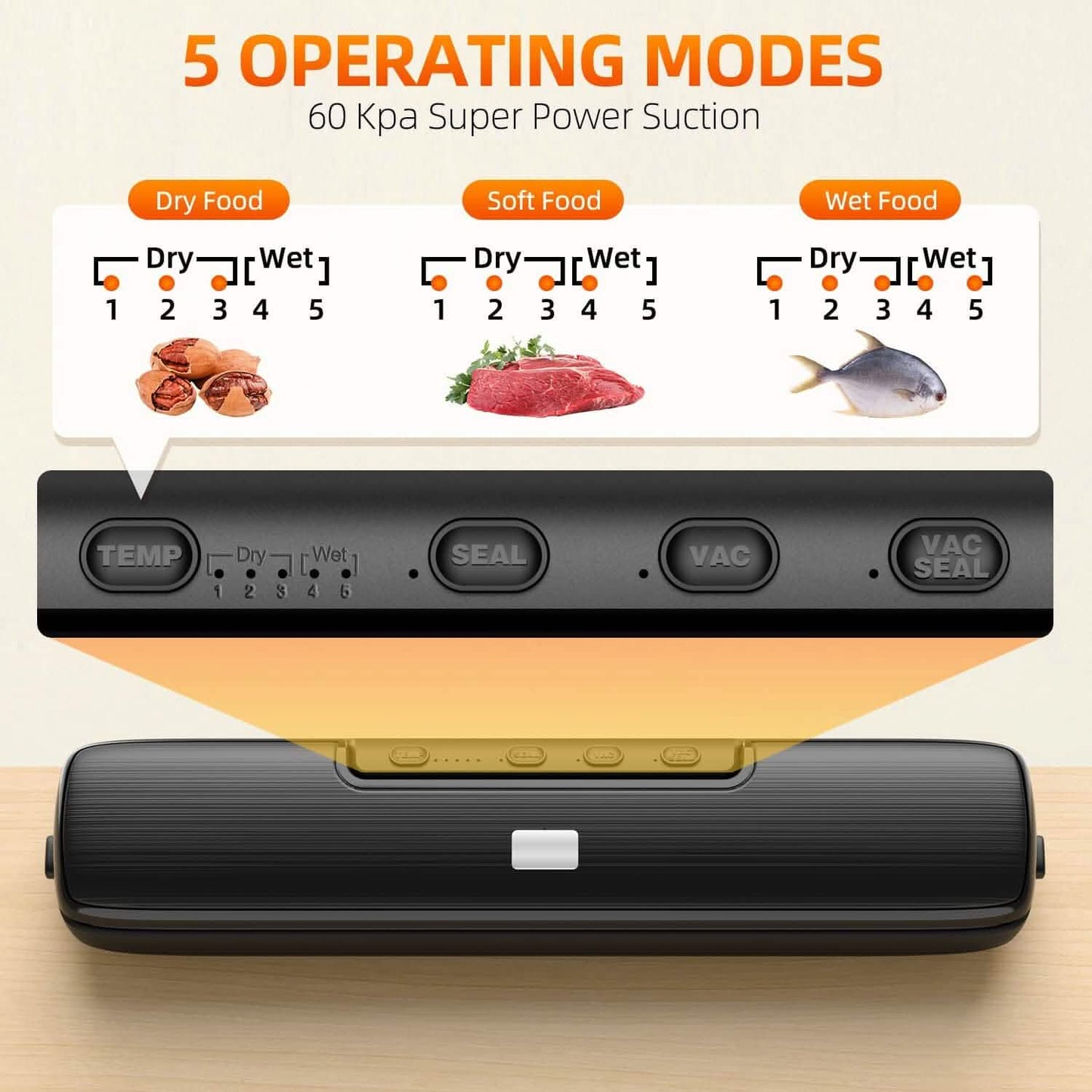 Food Vacuum Sealer Automatic Air Sealing System