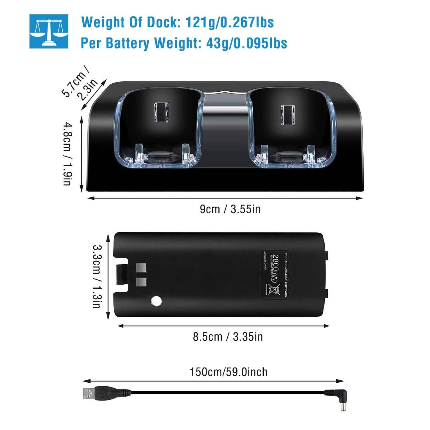 For Wii Remote Controller Charger
