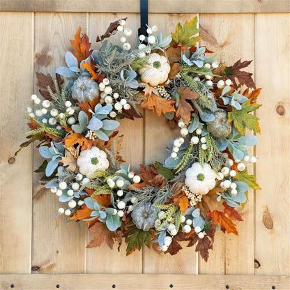Front Door Autumn Pumpkin Maple Leaves Wreaths