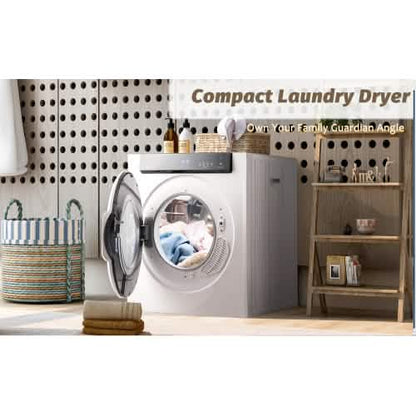 Front Load Laundry Dryer with Touch Screen Panel and Stainless Steel Tub