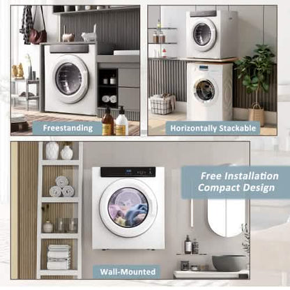Front Load Laundry Dryer with Touch Screen Panel and Stainless Steel Tub