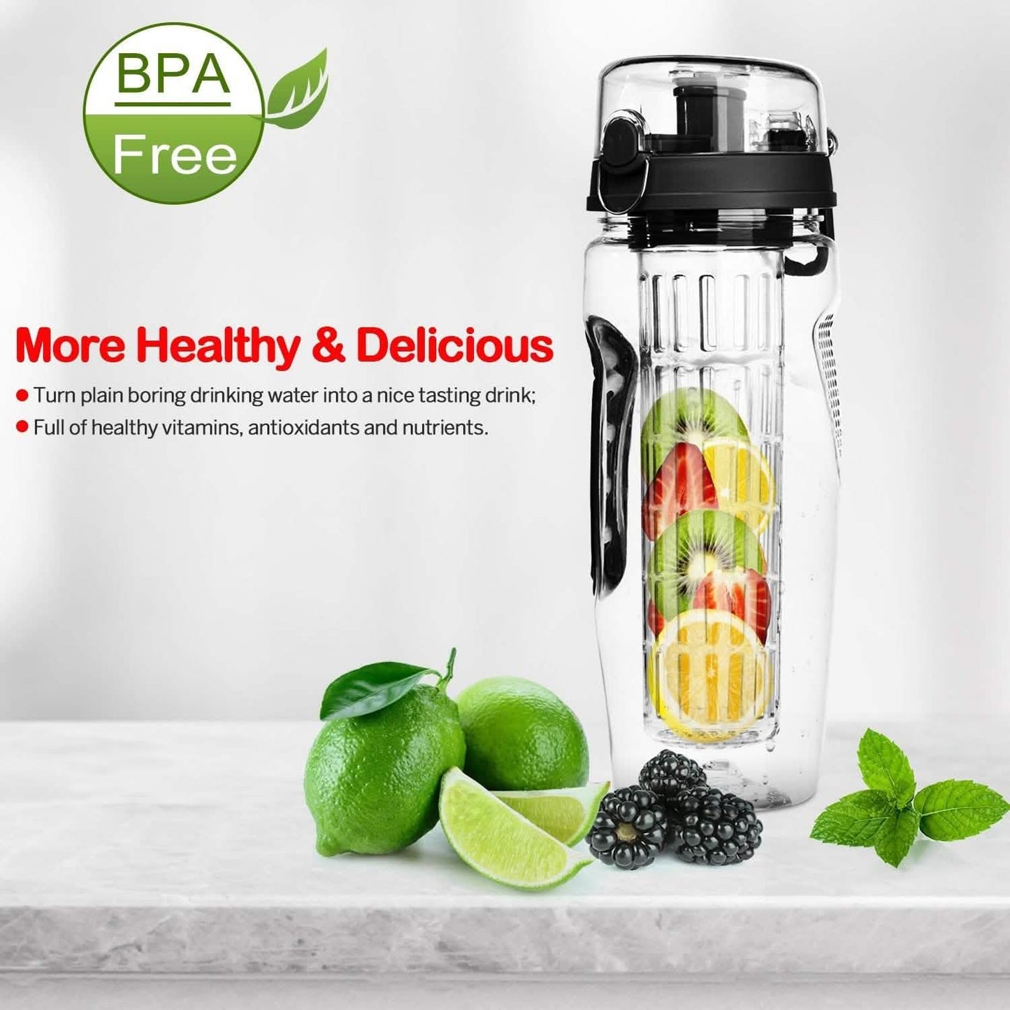 Fruit Infuser Water Bottle 32OZ Juice Shaker