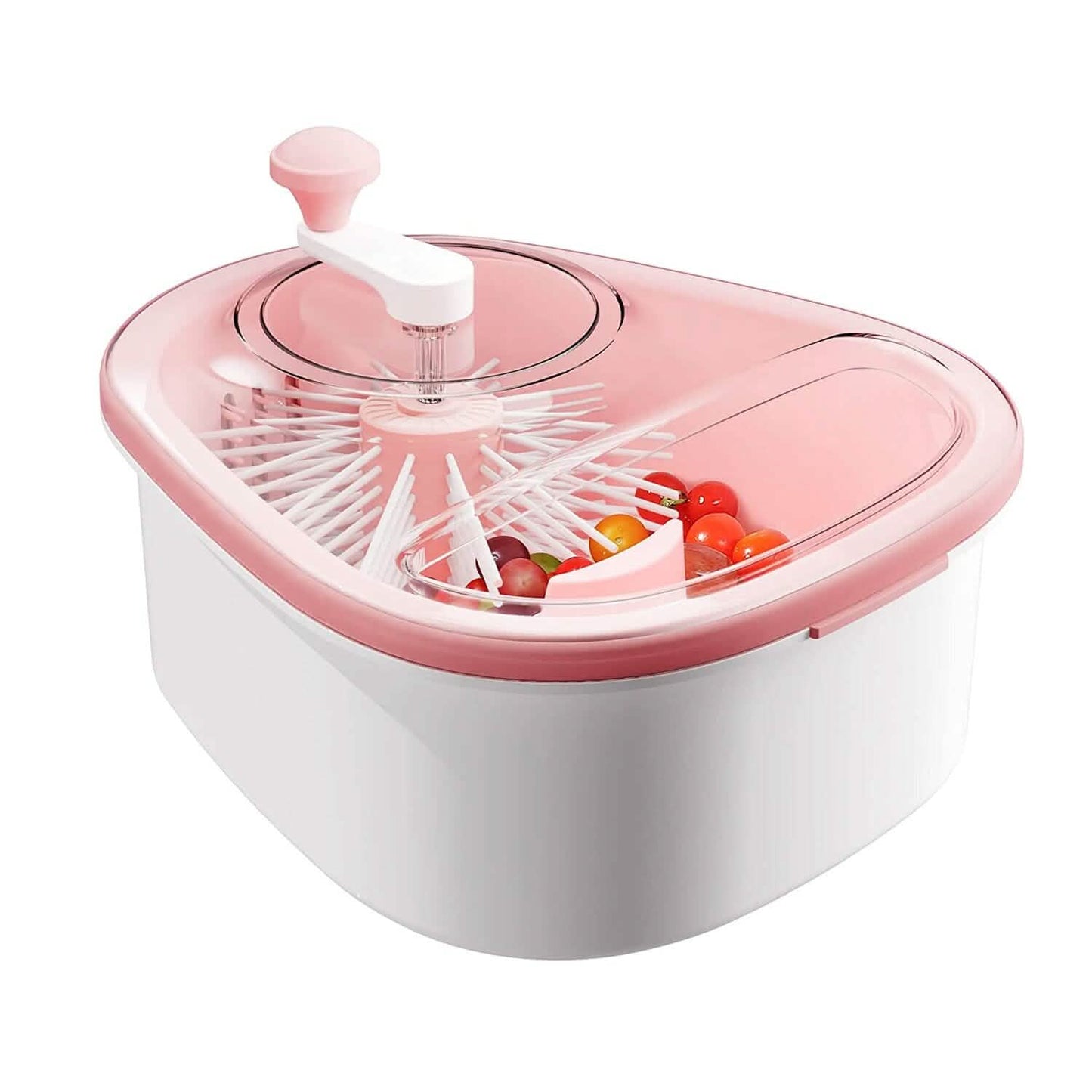 Fruit, Vegetable Manual Washing Spinner with Brush Hand Crank