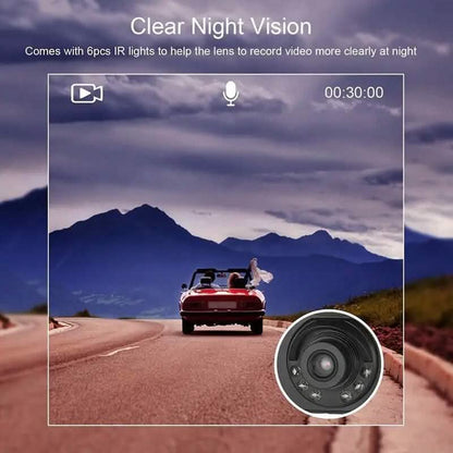 Full HD 1080P Camera Dash Cam with 140° Wide Angle View and IR Night Vision