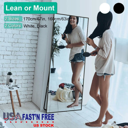 Full Length Mirror Aluminum Alloy Wall Mirror Free Standing Floor