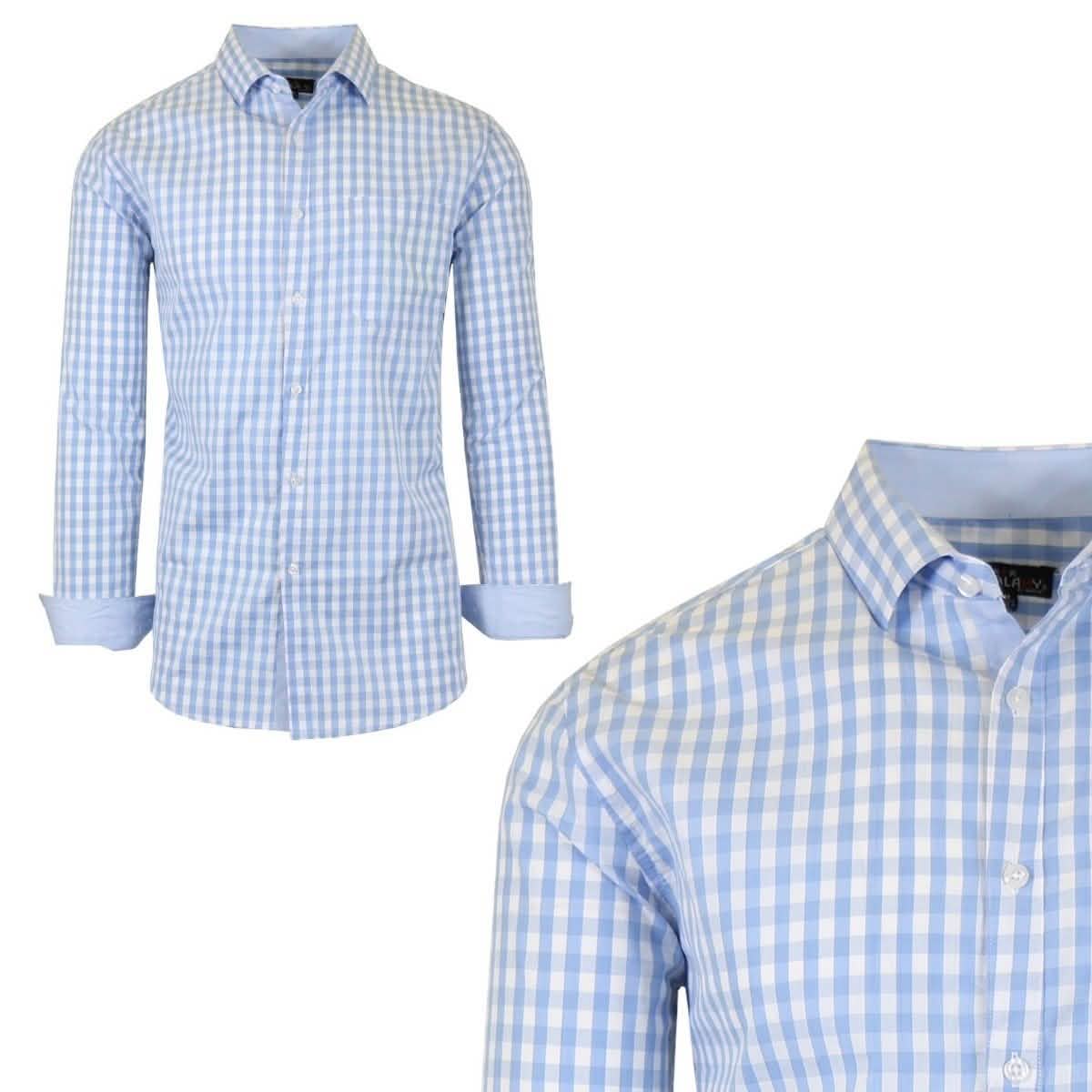 Galaxy by Harvic Men's Long-Sleeve Slim-Fit Printed Dress Shirt