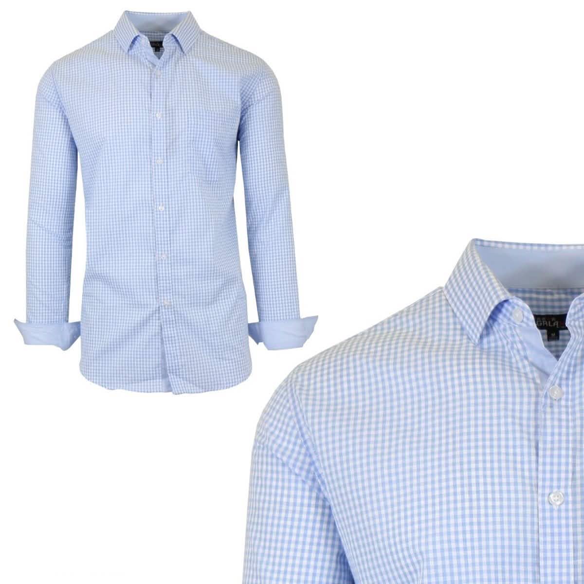 Galaxy by Harvic Men's Long-Sleeve Slim-Fit Printed Dress Shirt