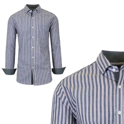 Galaxy by Harvic Men's Long-Sleeve Slim-Fit Printed Dress Shirt