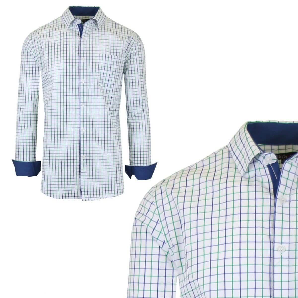 Galaxy by Harvic Men's Long-Sleeve Slim-Fit Printed Dress Shirt